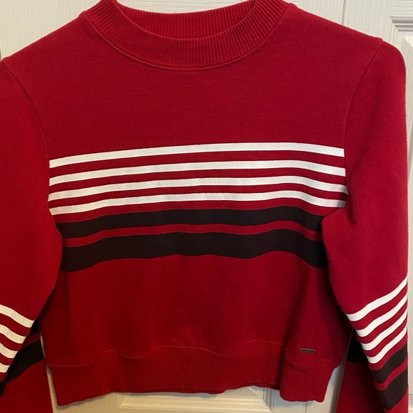 Hollister Red And White Striped Sweater 
